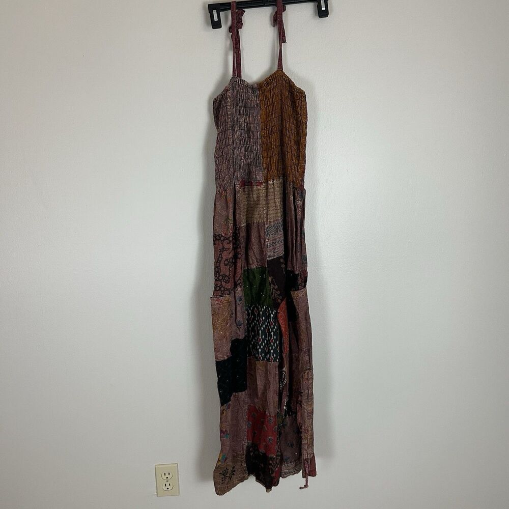 Deadheads Closet S/L Jumpsuit Patchwork Hippie Grunge Overalls Floral